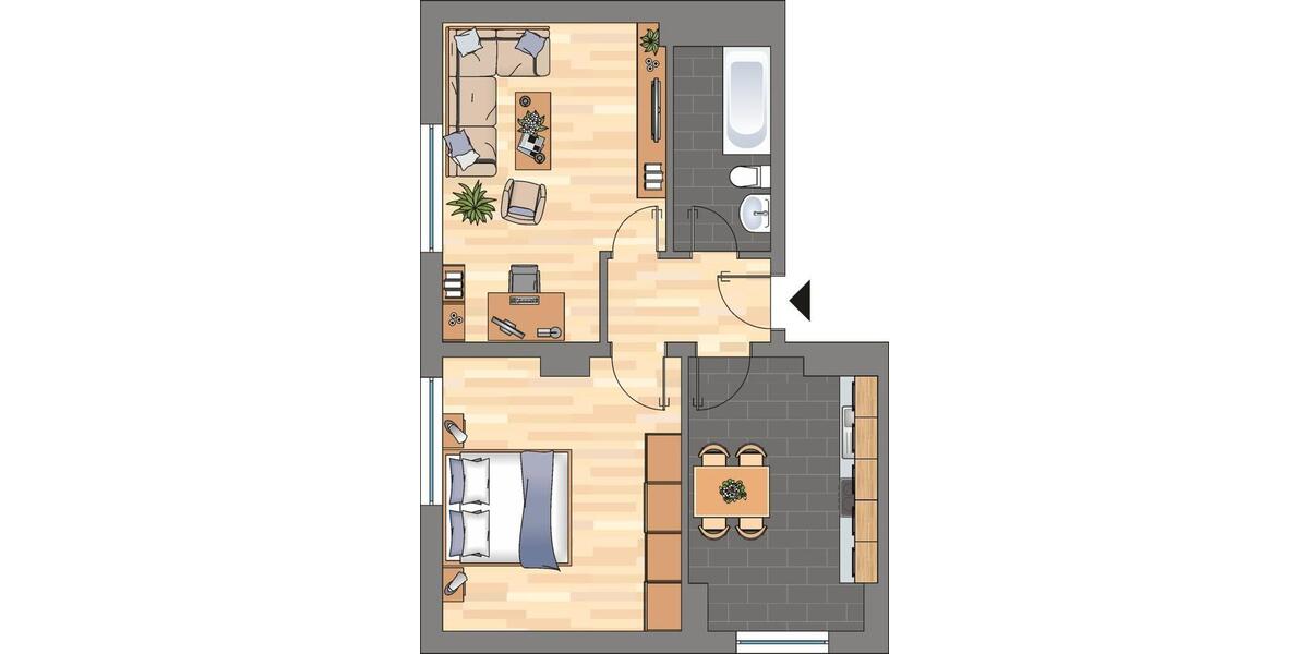 Erdgeschoßwohnung Kiel Gaarden-Ost - 2 Zimmer, 52 m&sup2;, 509&euro; | Angebot:24983276