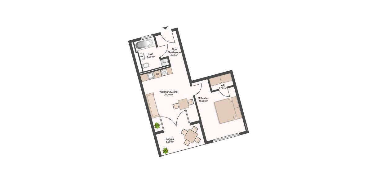Etagenwohnung Dresden Johannstadt-Süd - 2 Zimmer, 50 m&sup2;, 770&euro; | Angebot:25970016