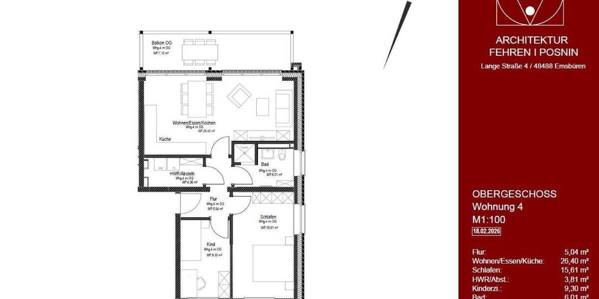 Etagenwohnung Salzbergen - 3 Zimmer, 73 m&sup2;, 700&euro; | Angebot:26160507