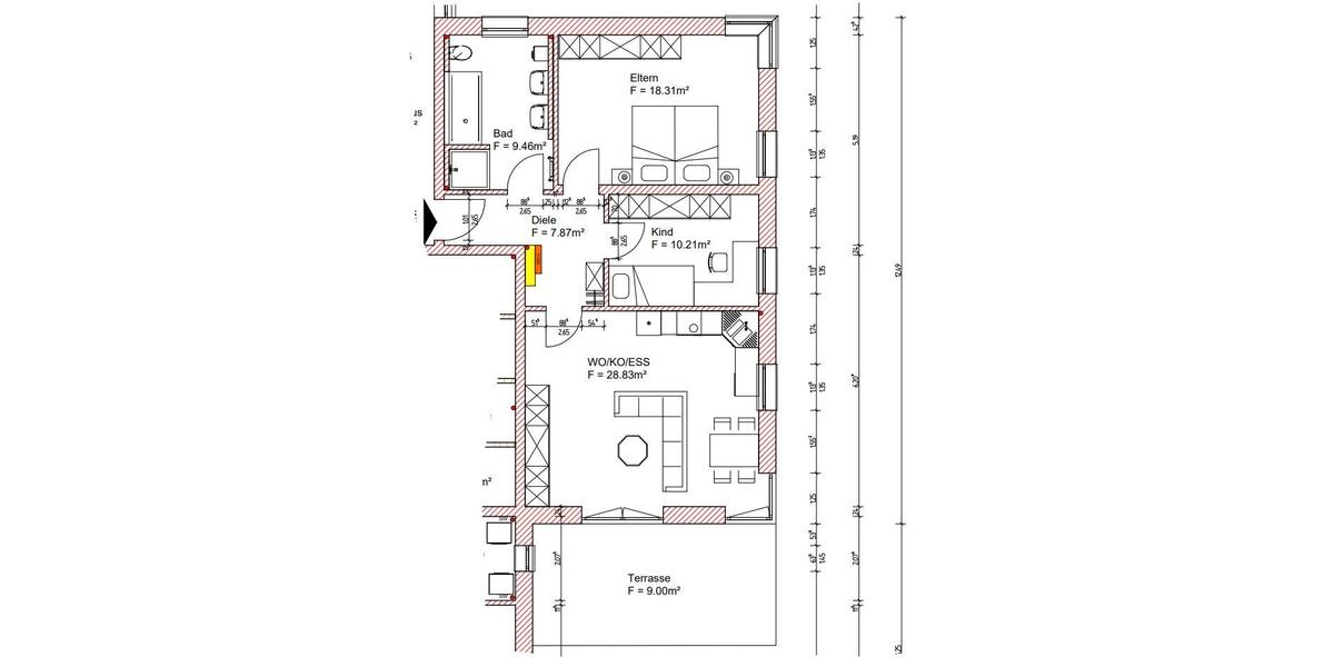 Erdgeschoßwohnung Leiblfing - 3 Zimmer, 83 m&sup2;, 740&euro; | Angebot:26676159