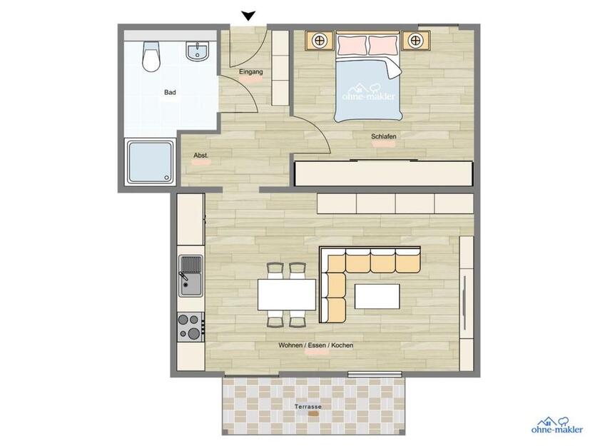 2 Zimmer. ca. 60 qm² nach Sanierung barrierefrei Balkon Terrasse zimmer