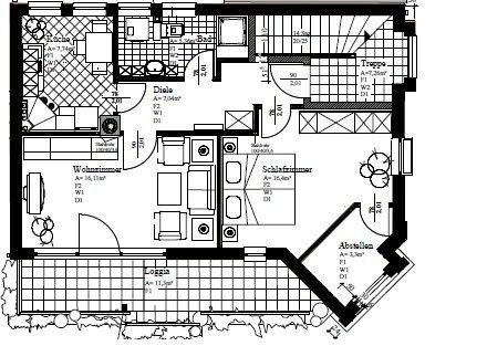 Dachgeschoßwohnung Parchim - 2 Zimmer, 62 m&sup2;, 543&euro; | Angebot:26383312
