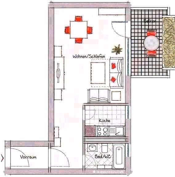 Etagenwohnung Saarburg - 1 Zimmer, 42 m&sup2;, 600&euro; | Angebot:26222601