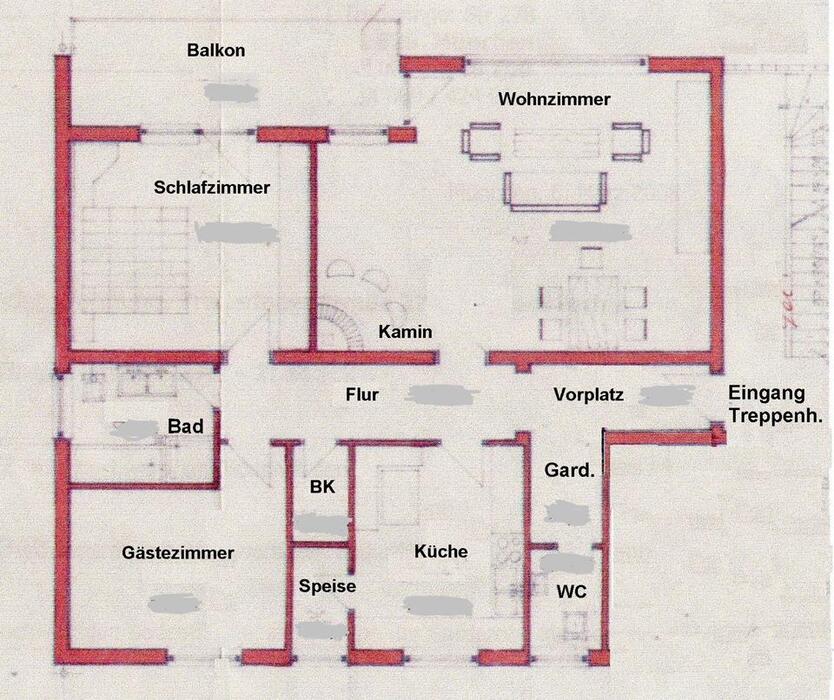 DreiZimmerwohnung 3 Zimmer Wohnung mit Balkon ca. 113qm