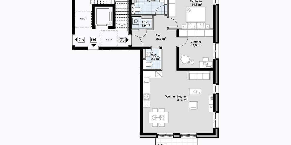 Etagenwohnung Schleswig Altstadt - 3 Zimmer, 87 m&sup2;, 1.300&euro; | Angebot:26759017