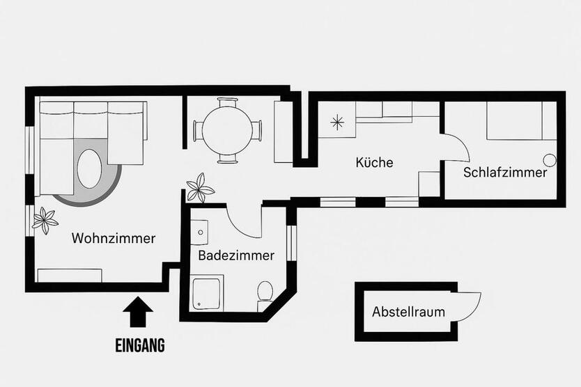 Charmante 2,5 Zimmer-Wohnung mit EBK in Zentraler Lage