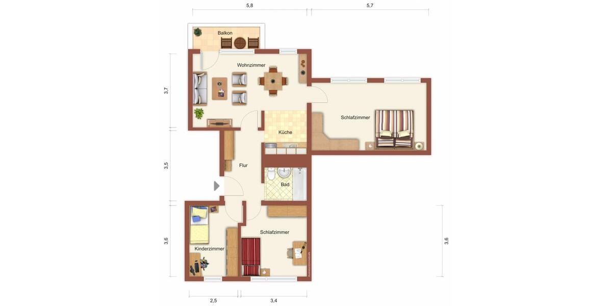 Etagenwohnung Suhl Aue 1 - 4 Zimmer, 79 m&sup2;, 517&euro; | Angebot:26296915