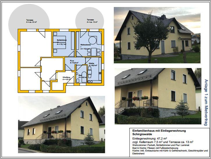 Erdgeschoßwohnung Schirgiswalde-Kirschau Kirschau - 2 Zimmer, 47 m&sup2;, 300&euro; | Angebot:26050462