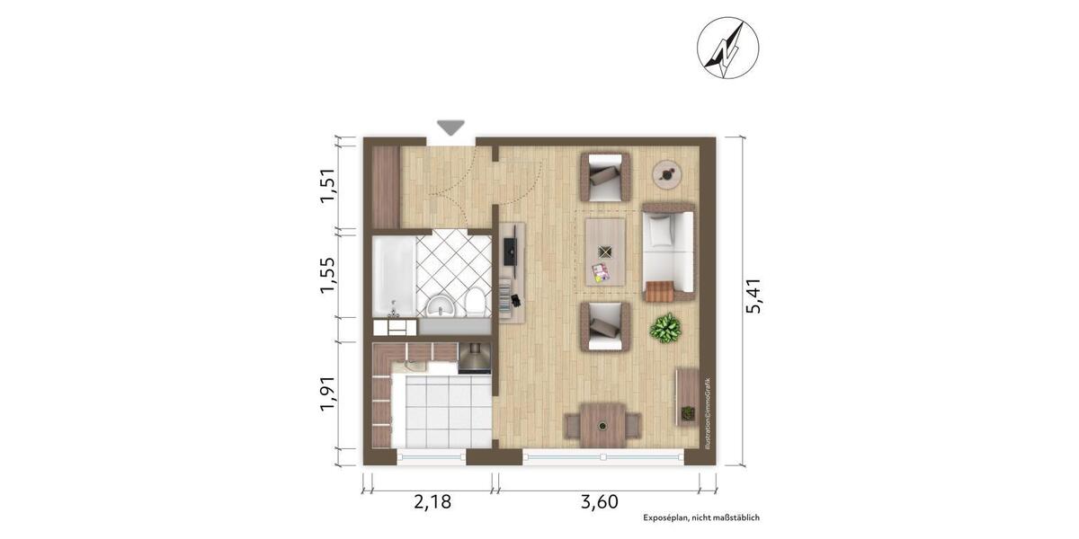 Etagenwohnung Hoyerswerda - 1 Zimmer, 30 m&sup2;, 154&euro; | Angebot:25984408