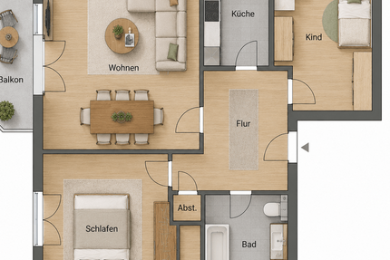 Wohnung Buxtehude - 3 Zimmer, 78 m&sup2;, 890&euro; | Angebot:26844279
