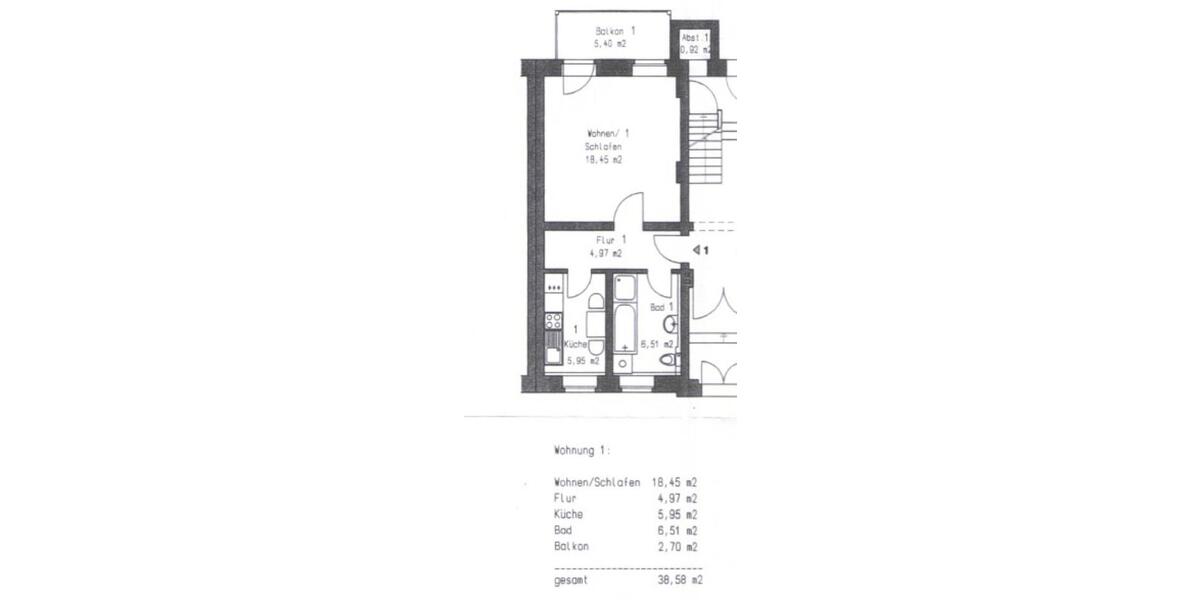 Erdgeschoßwohnung Weißenfels - 1 Zimmer, 39 m&sup2;, 260&euro; | Angebot:25570877