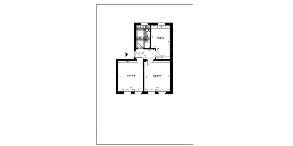 Erdgeschoßwohnung Staßfurt - 2 Zimmer, 51 m&sup2;, 306&euro; | Angebot:24868100
