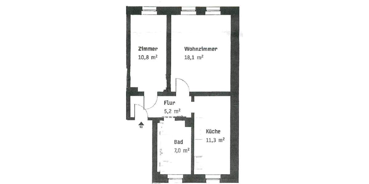 Etagenwohnung Döbeln Sörmitz - 3 Zimmer, 63 m&sup2;, 410&euro; | Angebot:24812406