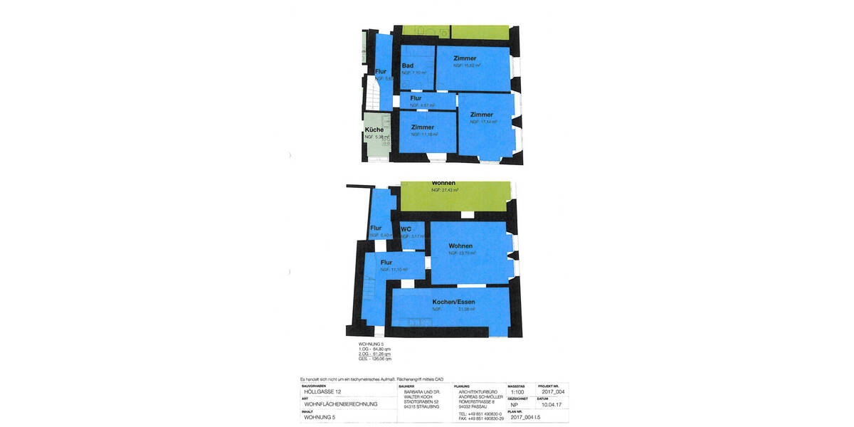 Etagenwohnung Passau Altstadt - 4 Zimmer, 126 m&sup2;, 1.300&euro; | Angebot:26514899
