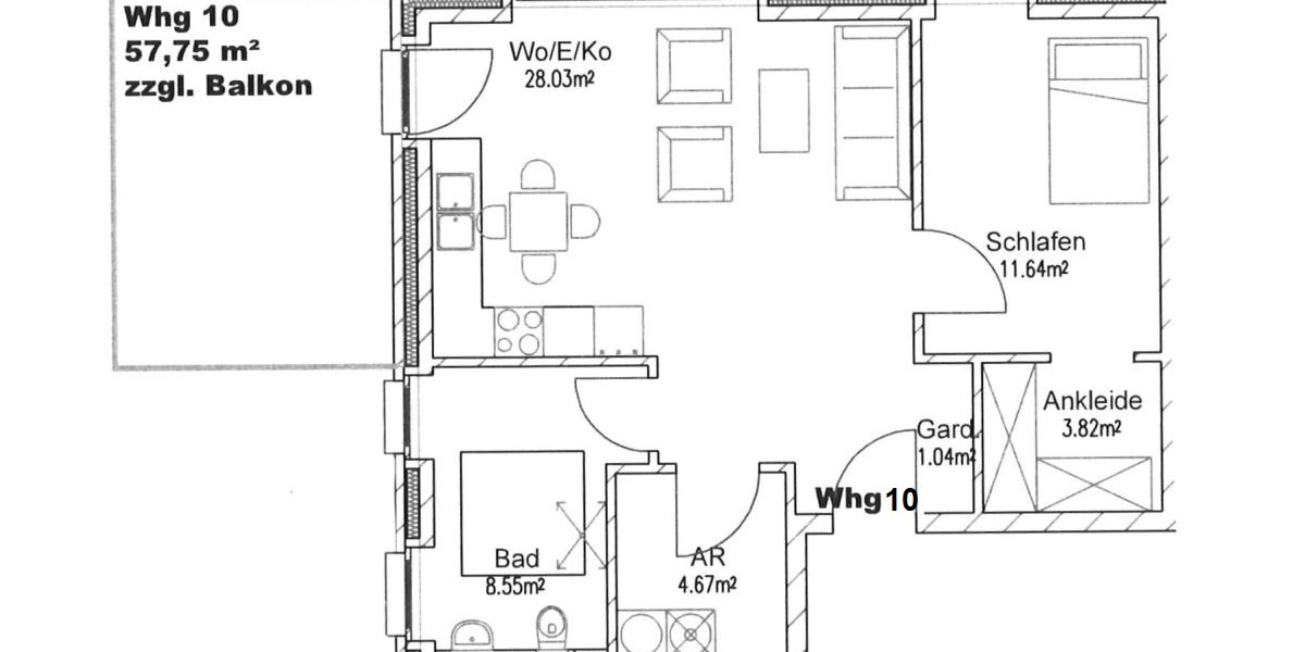 Helle 2-Zimmer OG-Wohnung KfW 40+ Bauweise + Aufzug + Balkon + Stellplatz - Etagenwohnung Weyhe | Angebot:25974653
