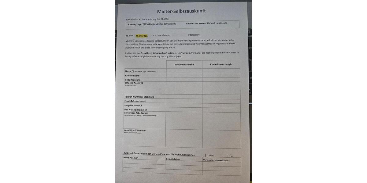 Etagenwohnung Rheinmünster - 3 Zimmer, 86 m&sup2;, 900&euro; | Angebot:26574180
