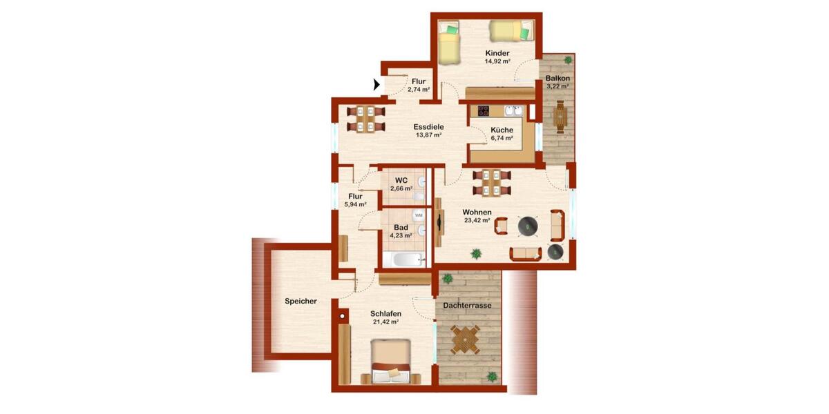 3 WG Zimmer in Zentrumsnähe mit Balkon und Dachterasse zimmer