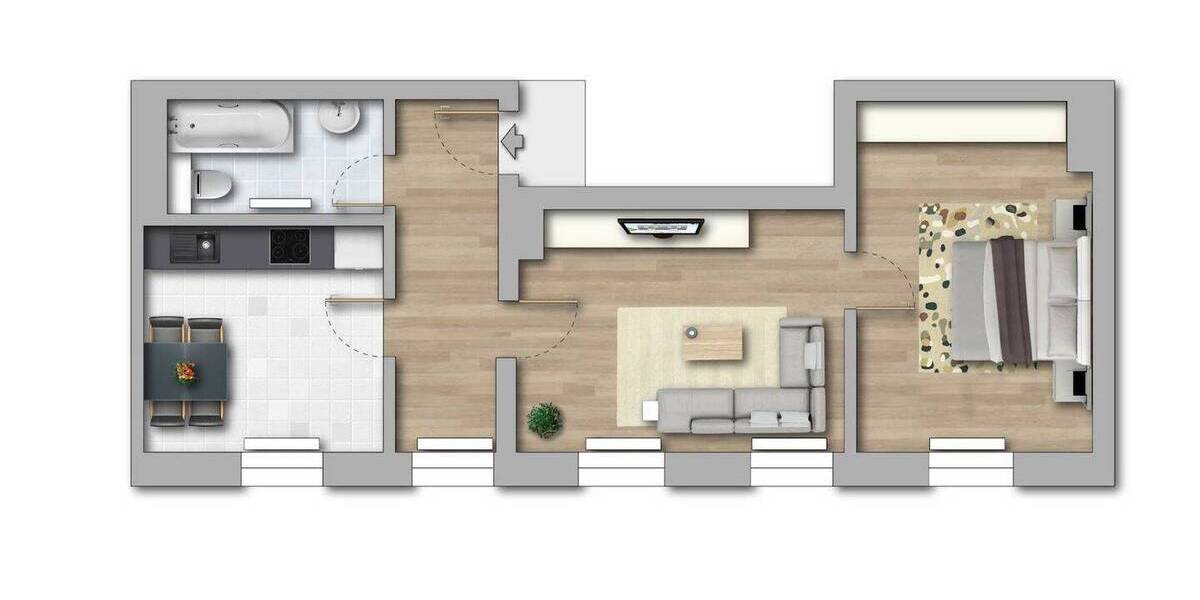 Etagenwohnung Dessau-Roßlau Roßlau - 2 Zimmer, 50 m&sup2;, 313&euro; | Angebot:26841865
