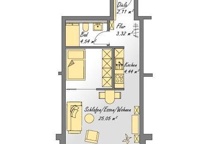 Wohnung Korbach - 1 Zimmer, 40 m&sup2;, 640&euro; | Angebot:26477103