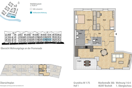 Wohnung zum Mieten in Bocholt 1.178,70 € 99.89 m²