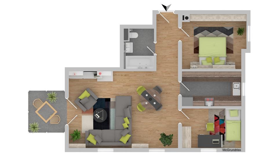 Etagenwohnung Döbeln - 3 Zimmer, 73 m&sup2;, 440&euro; | Angebot:26277580