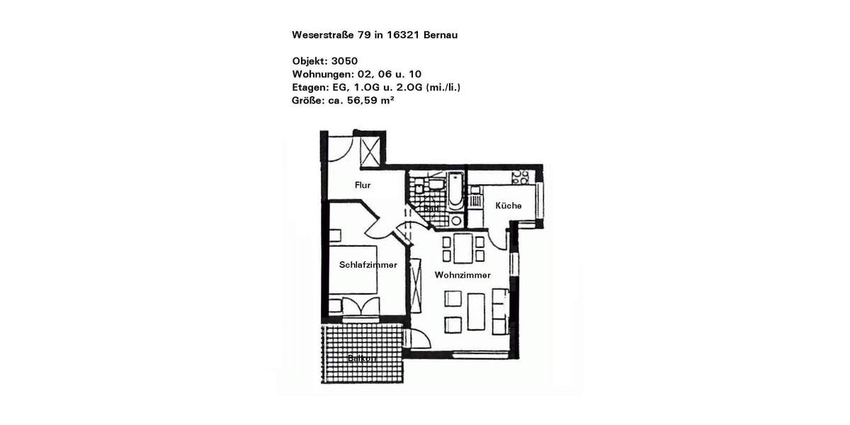 MIT GROßEM BALKON UND EBK - Schöne 2-Zimmer-Wohnung in Bernau-Friedenstal 2 zimmer