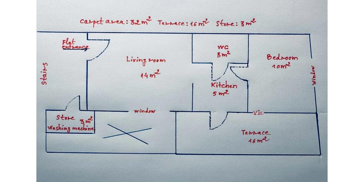 Etagenwohnung Köln Nippes - 2 Zimmer, 32 m&sup2;, 950&euro; | Angebot:26335347