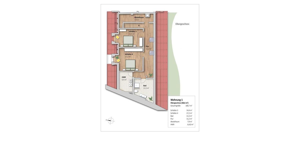 Reihenhaus Sickte - 6 Zimmer, 180 m&sup2;, 1.980&euro; | Angebot:26237752