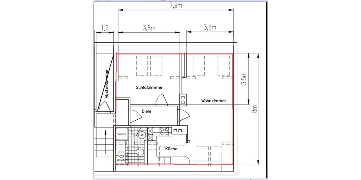 Dachgeschoßwohnung Haldensleben - 2 Zimmer, 59 m&sup2;, 700&euro; | Angebot:25057578