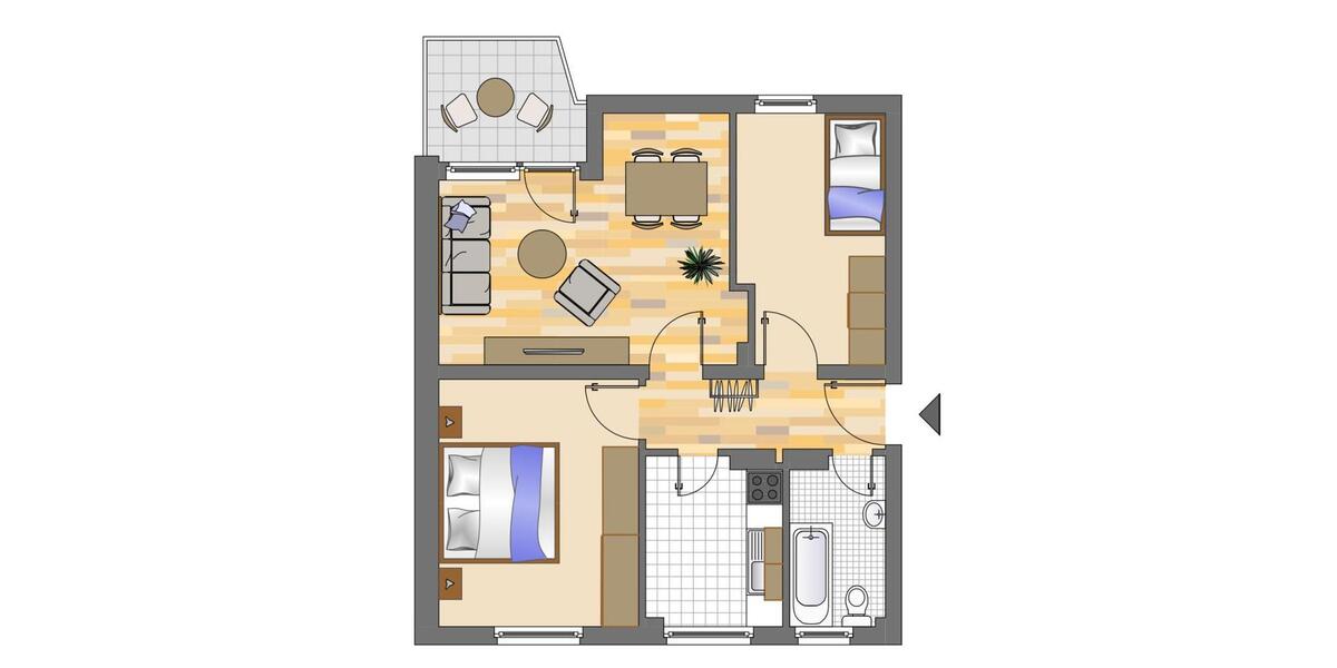Etagenwohnung Siegen Dillnhütten - 3 Zimmer, 58 m&sup2;, 349&euro; | Angebot:25125193