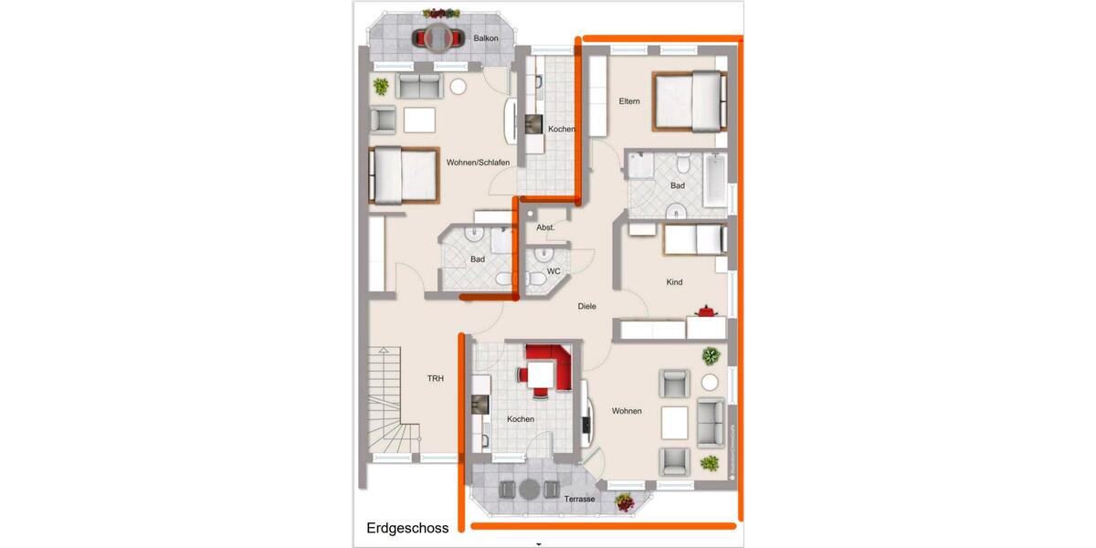 Erdgeschoßwohnung Neuwied - 3 Zimmer, 85 m&sup2;, 848&euro; | Angebot:26593284