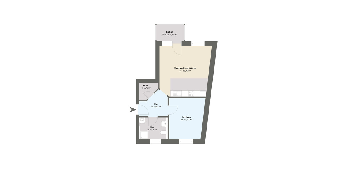 Erdgeschoßwohnung Elmshorn - 2 Zimmer, 60 m&sup2;, 880&euro; | Angebot:25899079