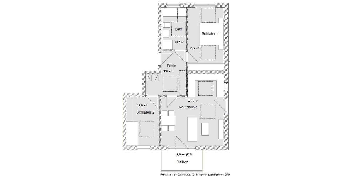 Etagenwohnung Sankt Wolfgang St. Wolfgang - 3 Zimmer, 74 m&sup2;, 825&euro; | Angebot:25864901