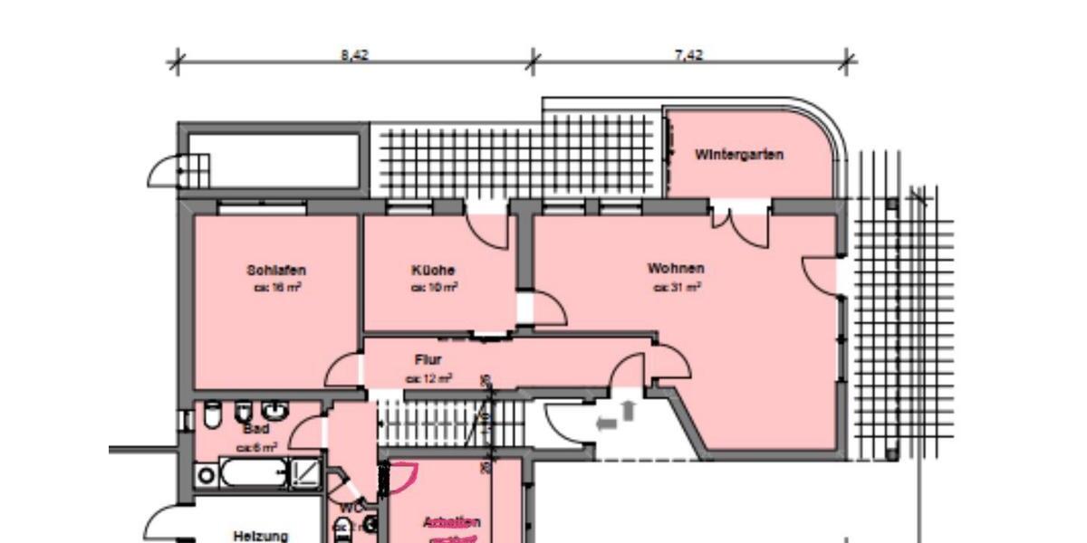 Elegante Erdgeschosswohnung mit Wintergarten und Fußbodenheizung 3 zimmer