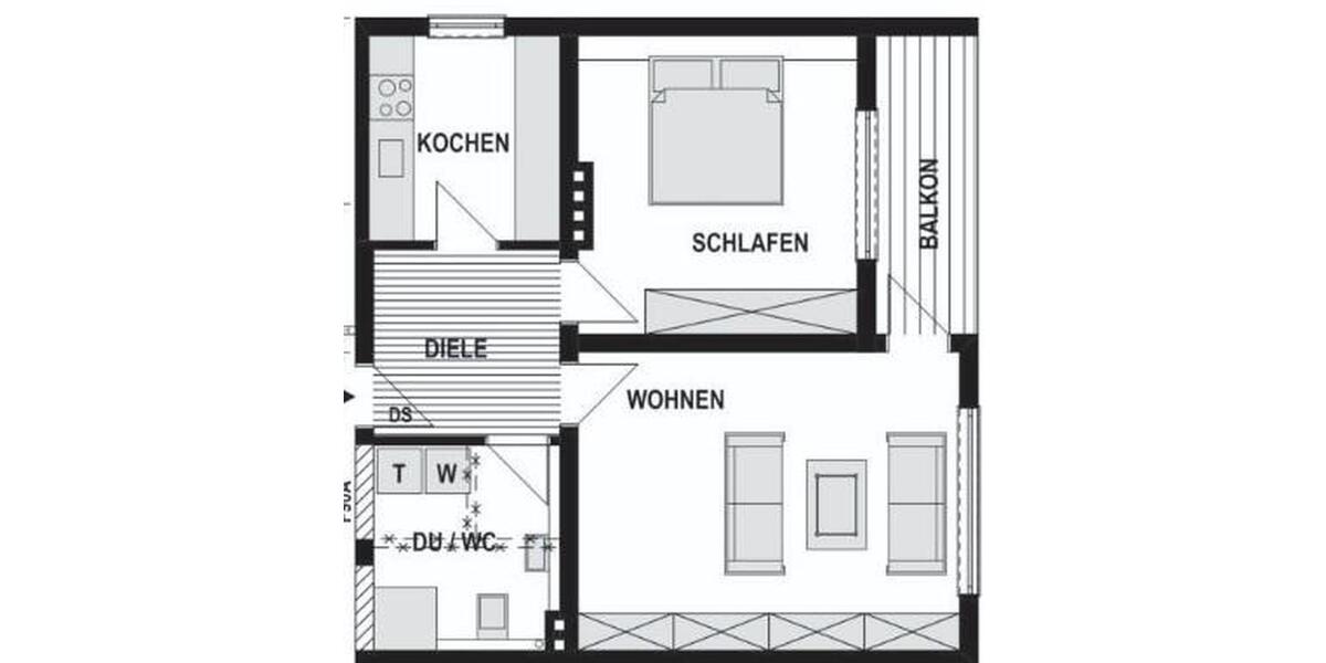 Etagenwohnung Dortmund Mengede - 2 Zimmer, 57 m&sup2;, 540&euro; | Angebot:26637430