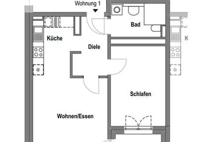 Wohnung zum Mieten in Eggolsheim 509,73 € 54.81 m² 2 zimmer