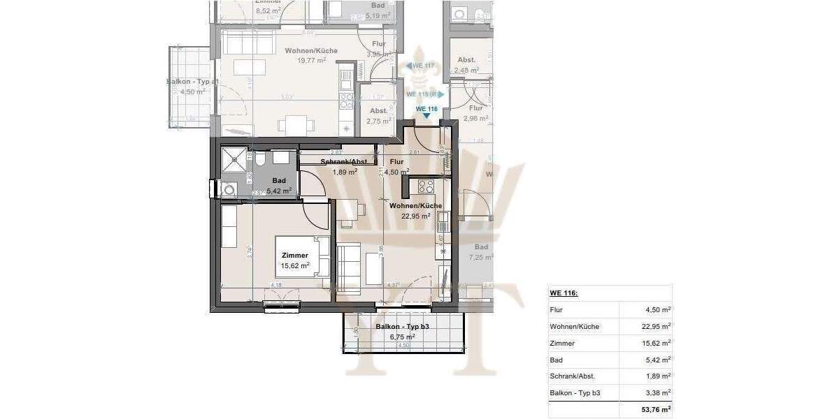 Etagenwohnung Biesenthal - 2 Zimmer, 53 m&sup2;, 810&euro; | Angebot:25773162