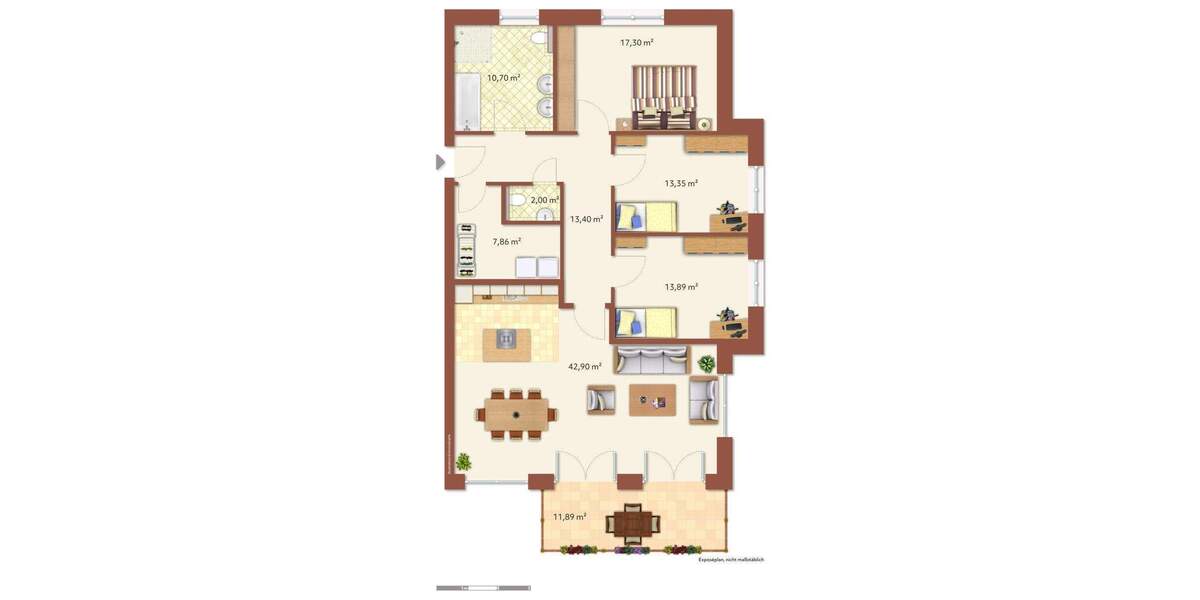 Etagenwohnung Geestland-Langen Langen - 4 Zimmer, 127 m&sup2;, 1.260&euro; | Angebot:25773013