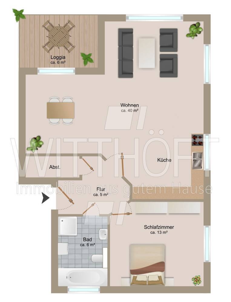 Charmante 2-Zimmer Wohnung in ruhiger Lage!