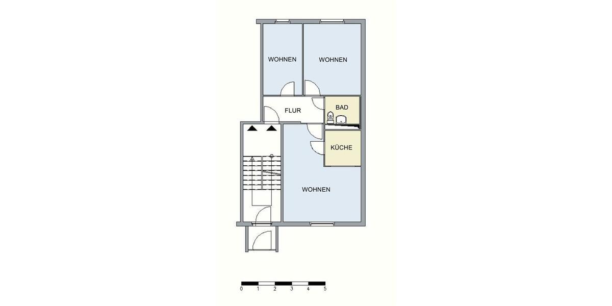Etagenwohnung Neubrandenburg - 3 Zimmer, 60 m&sup2;, 316&euro; | Angebot:26067185