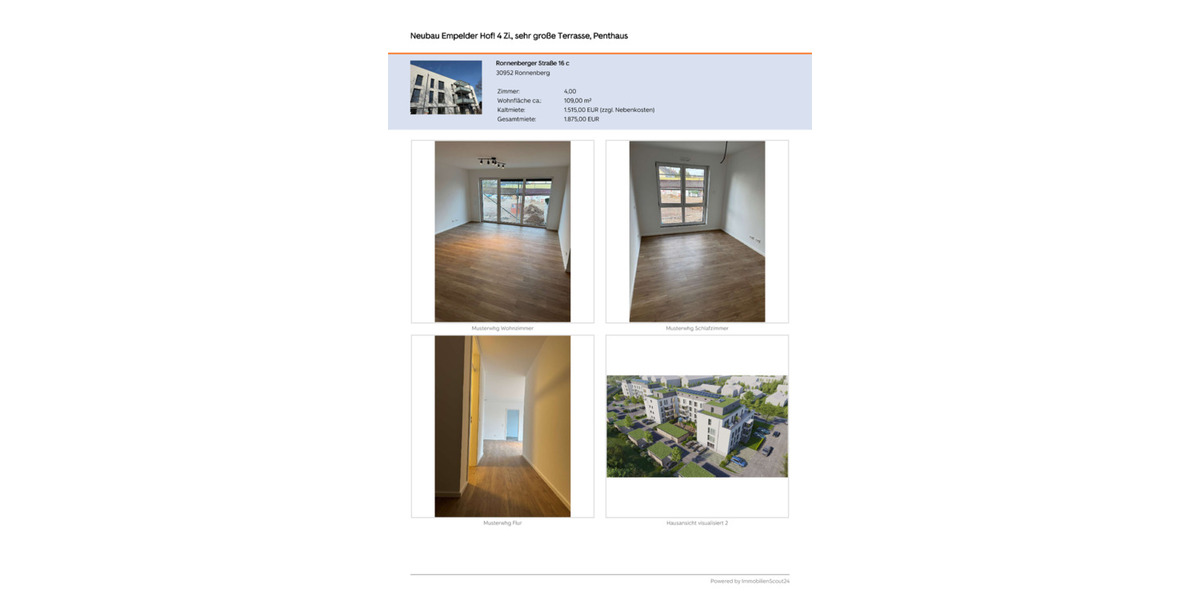 Einfamilienhaus Ronnenberg - 4 Zimmer, 109 m&sup2;, 1.515&euro; | Angebot:25783975