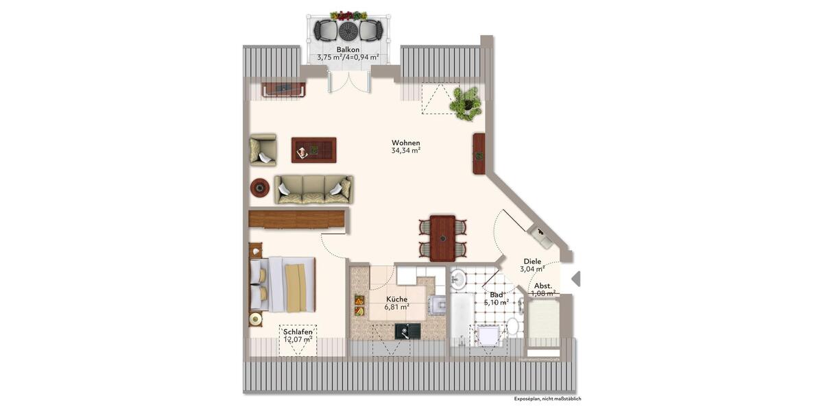 Dachgeschoßwohnung Gröningen - 2 Zimmer, 70 m&sup2;, 452&euro; | Angebot:25648290