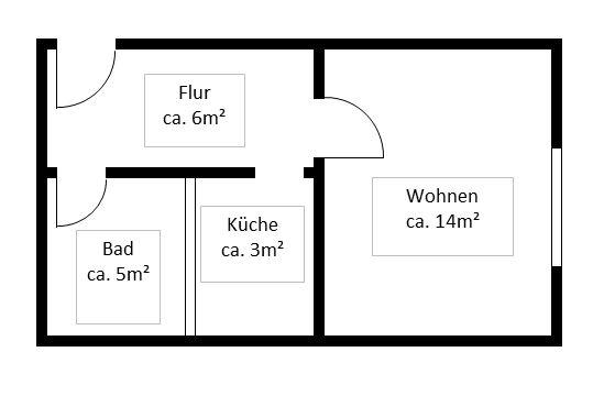 Etagenwohnung Weißwasser (Oberlausitz) - 1 Zimmer, 28 m&sup2;, 165&euro; | Angebot:26338038