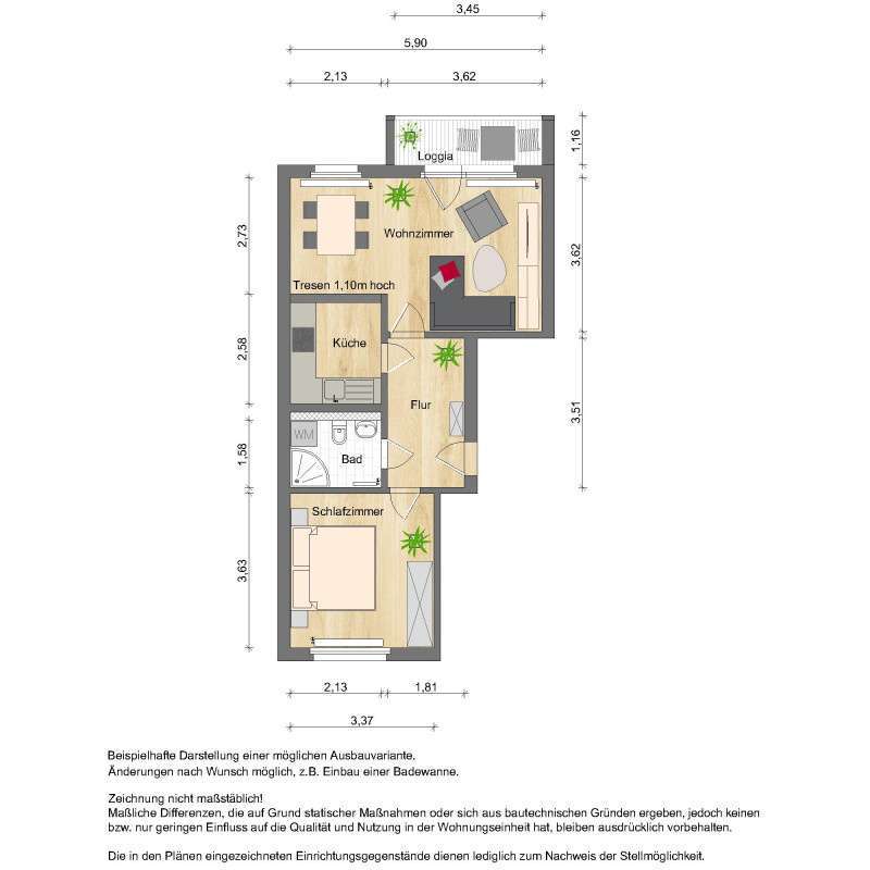 Wohnung zum Mieten in Zwickau 330 € 50 m²