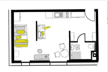 Wohnen auf Zeit Ingolstadt Nordost - 1.5 Zimmer, 32 m&sup2;, 719&euro; | Angebot:26625557
