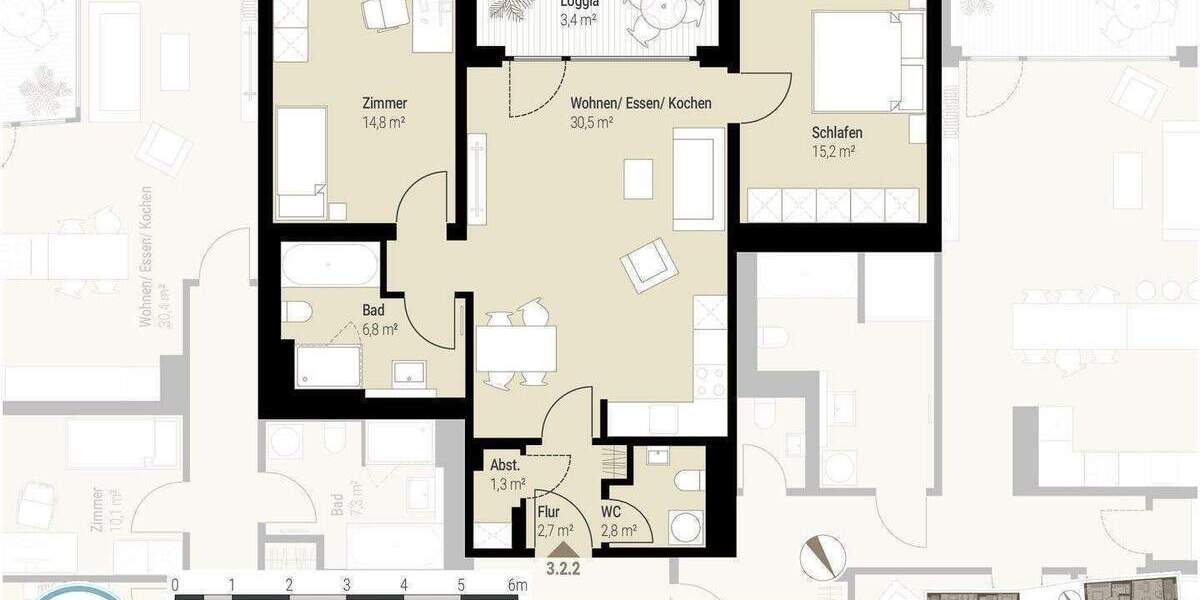 Etagenwohnung Dresden Innere Altstadt - 3 Zimmer, 77 m&sup2;, 1.334&euro; | Angebot:26105701