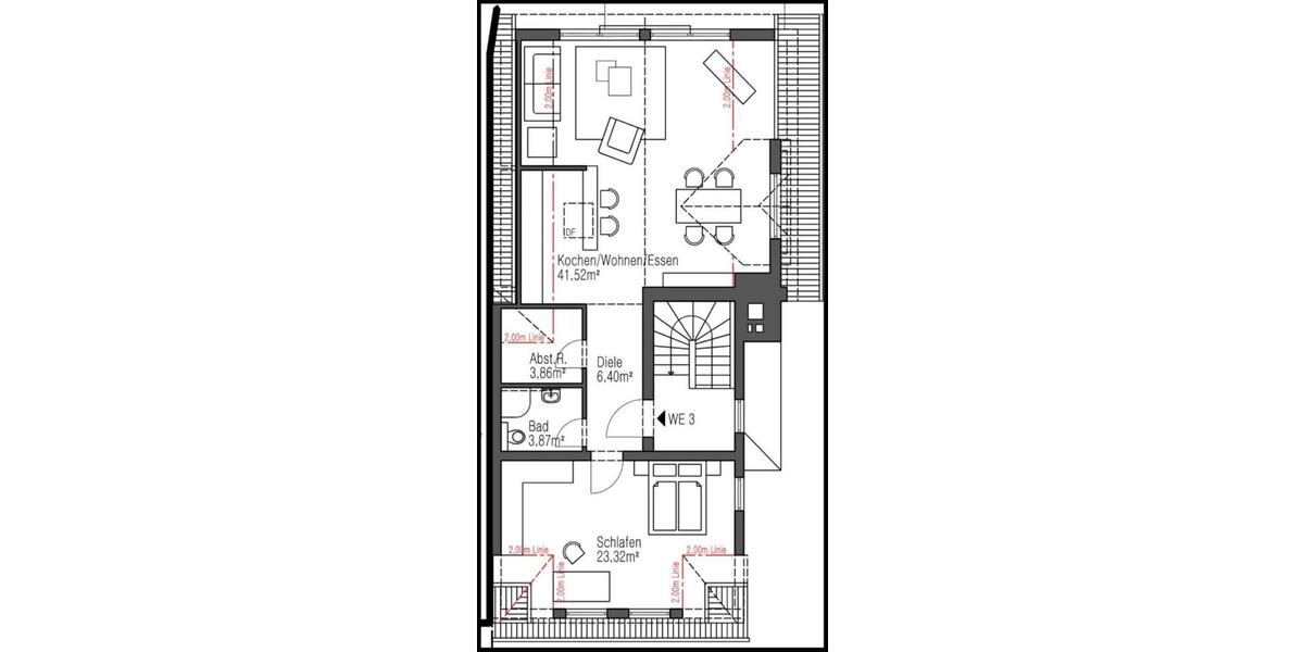 Dachgeschoßwohnung Bergisch Gladbach - 2 Zimmer, 80 m&sup2;, 1.230&euro; | Angebot:26535391