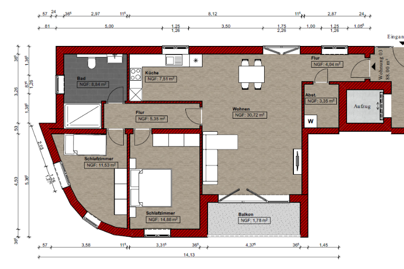 Neubau in Mürwik 3 zimmer