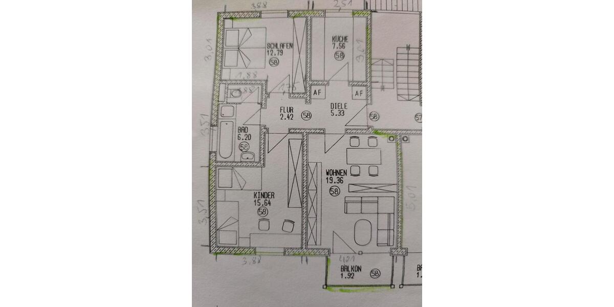 Etagenwohnung Burgkirchen an der Alz - 3 Zimmer, 75 m&sup2;, 800&euro; | Angebot:26267685
