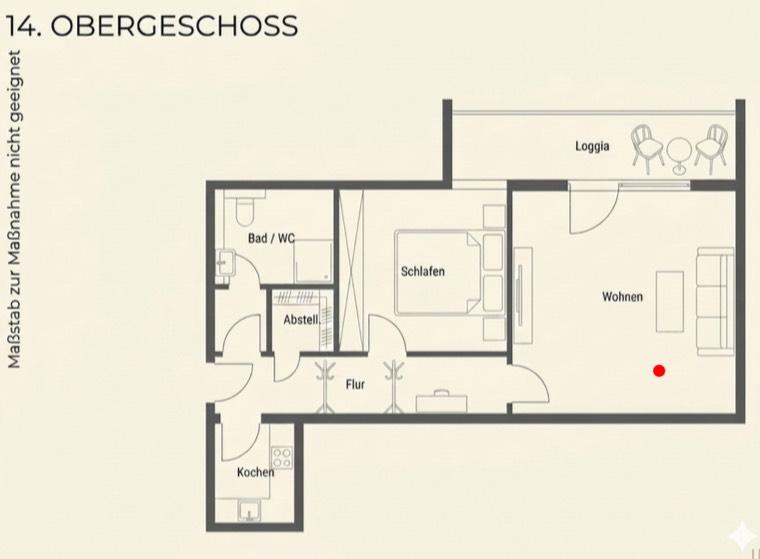 Etagenwohnung Erlangen Alterlangen - 2 Zimmer, 60 m&sup2;, 950&euro; | Angebot:26258730